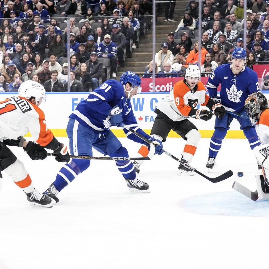 Leafs' second line of Nylander, Tavares and McMann star in 7-2 thumping of Flyers